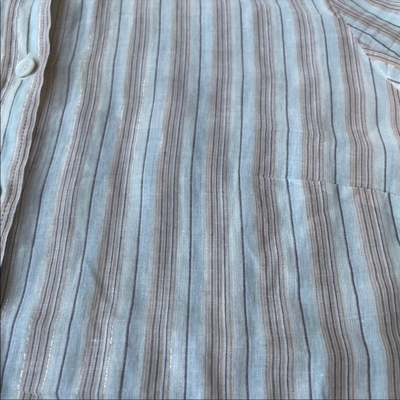 J. Crew Sheer Sparkle Perfect Shirt in Stripe Size 2 - Picture 2 of 5